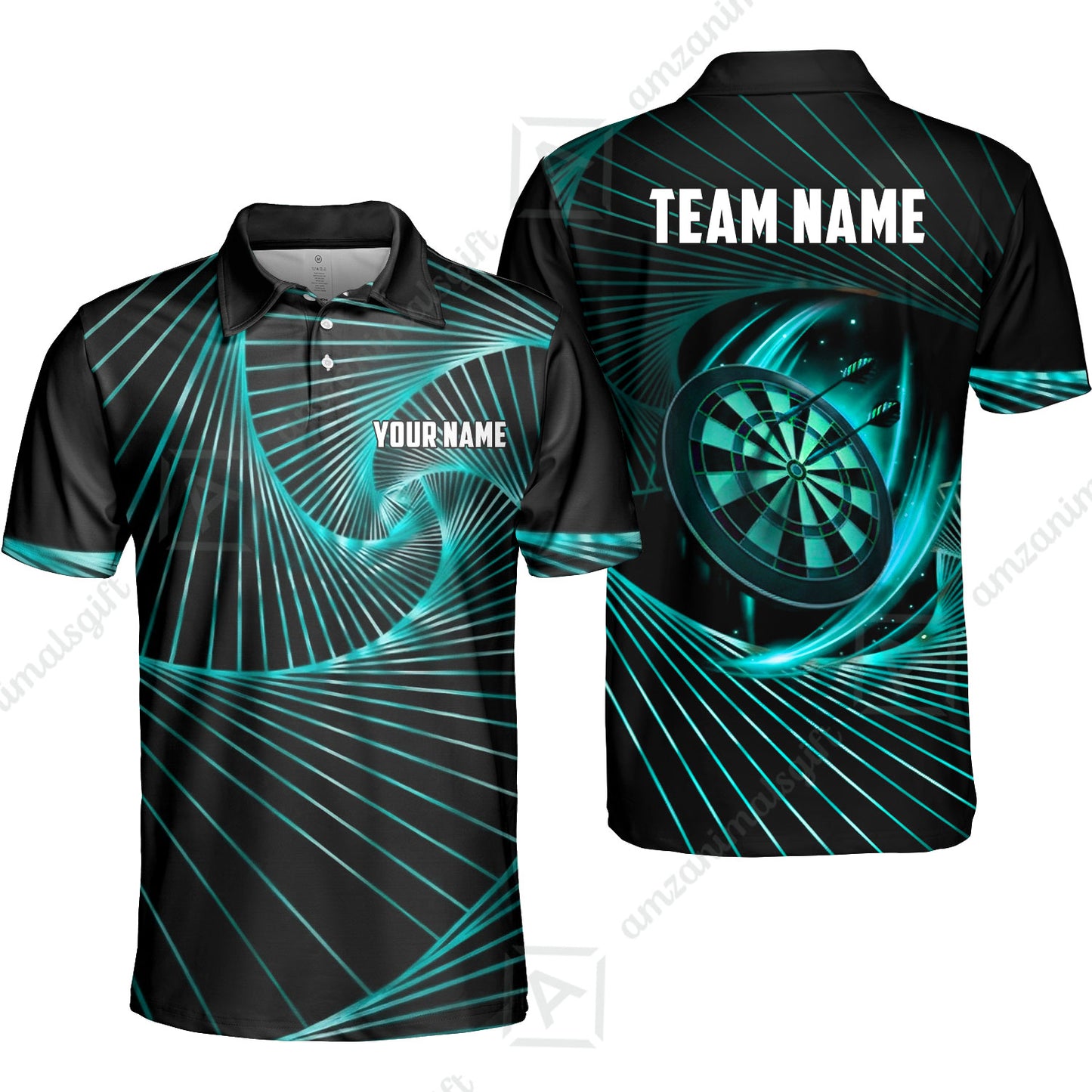 Custom Darts Team Jersey, Personalized Dark Flame Dart Polo Shirt For Players With Name & Team Name