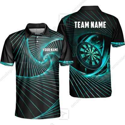 Custom Darts Team Jersey, Personalized Dark Flame Dart Polo Shirt For Players With Name & Team Name