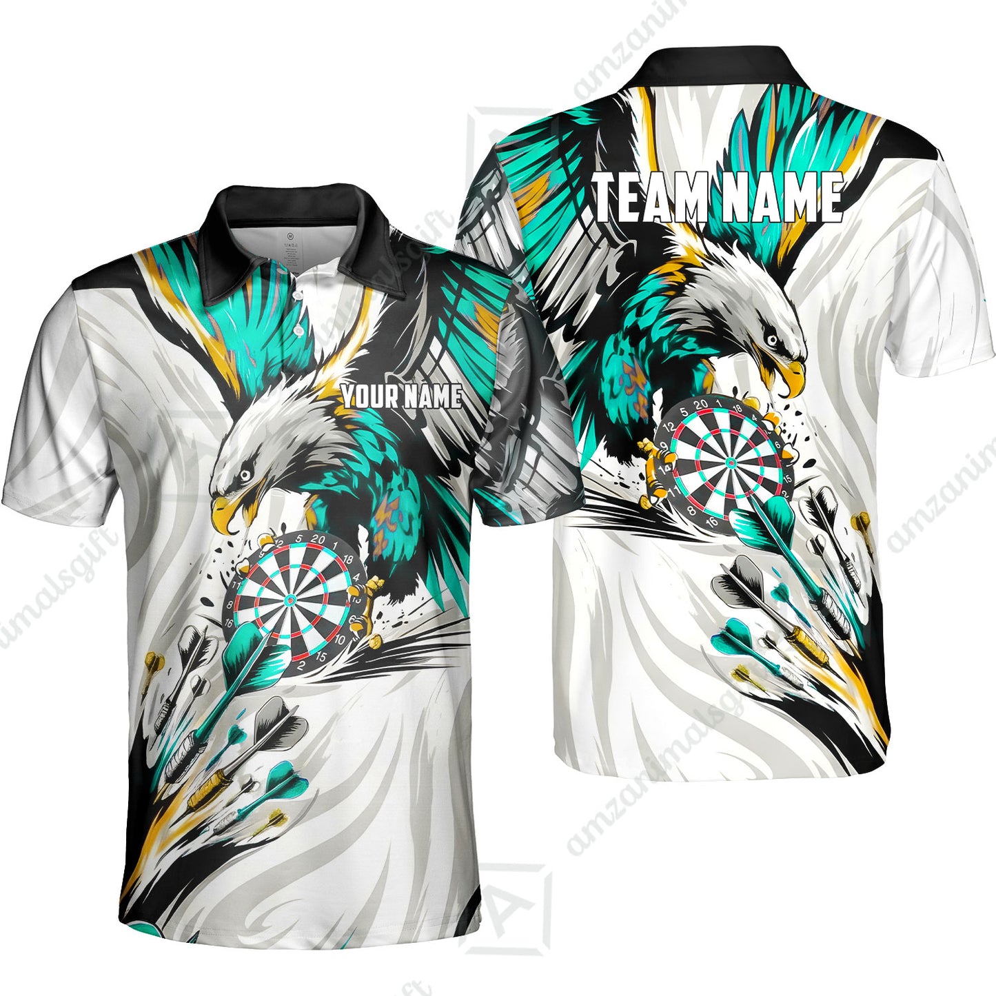 Custom Darts Team Jersey, Personalized Eagle Strike Dart Polo Shirt For Players With Name & Team Name