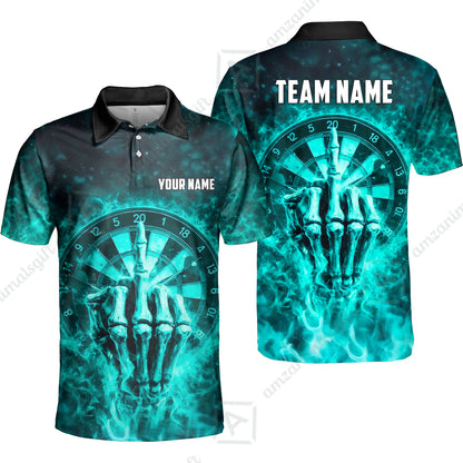 Custom Darts Team Jersey, Personalized Reaper Bullseye Dart Polo Shirt For Players With Name & Team Name