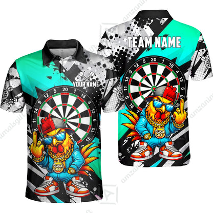 Custom Darts Team Jersey, Personalized Street Rebel Rooster Darts Polo Shirt For Players With Name & Team Name