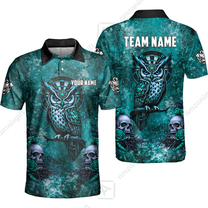 Custom Darts Team Jersey, Personalized Spooky Owl Jersey Shirt For Players With Name & Team Name
