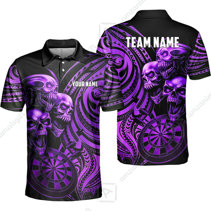 Custom Darts Team Jersey, Personalized Neon Skull Jersey Shirt For Players With Name & Team Name