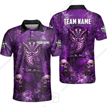 Custom Darts Team Jersey, Personalized Spooky Owl Jersey Shirt For Players With Name & Team Name