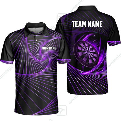Custom Darts Team Jersey, Personalized Dark Flame Dart Polo Shirt For Players With Name & Team Name