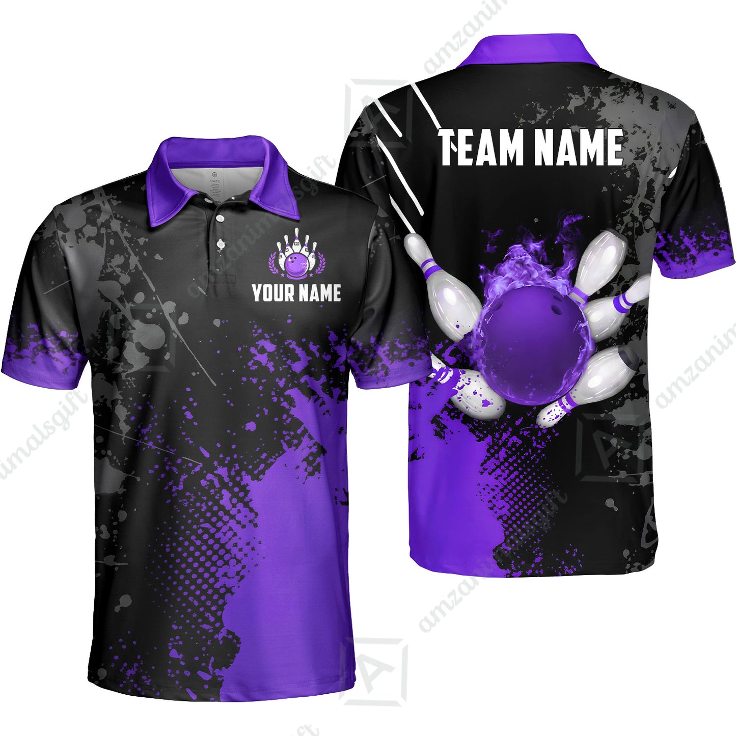 Custom Bowling Jersey Polo Shirt, Fire Ball Bowling, Custom Bowling Jersey Team Shirt For Players With Name & Team Name