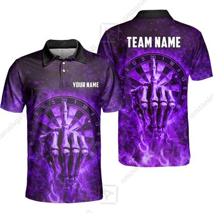 Custom Darts Team Jersey, Personalized Reaper Bullseye Dart Polo Shirt For Players With Name & Team Name