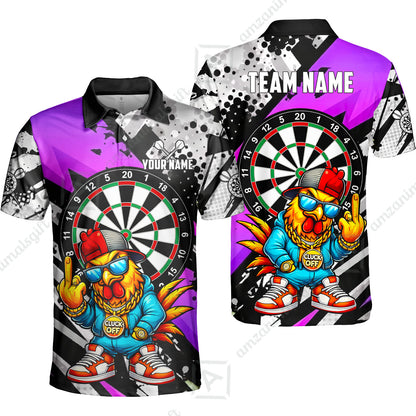 Custom Darts Team Jersey, Personalized Street Rebel Rooster Darts Polo Shirt For Players With Name & Team Name
