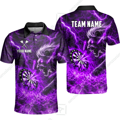 Custom Darts Team Jersey, Personalized Lightning Lion Jersey Shirt For Players With Name & Team Name