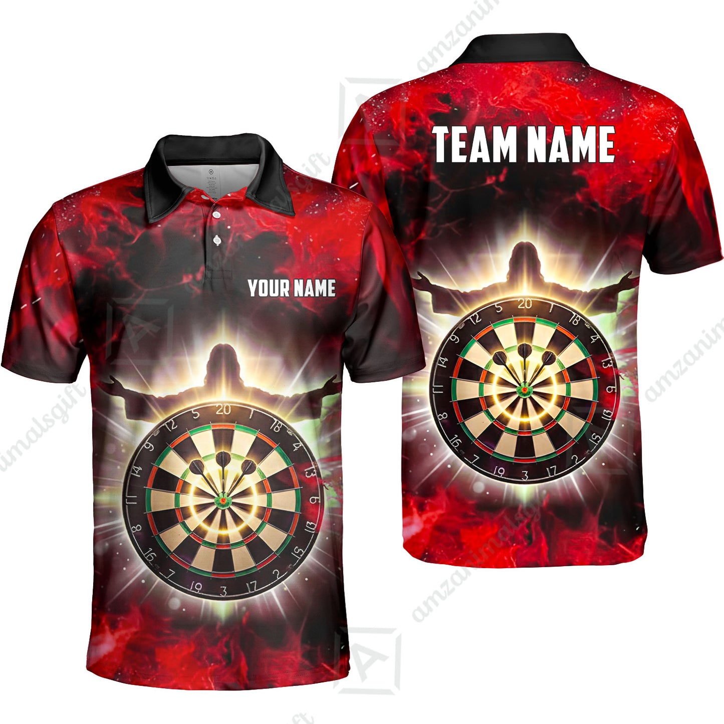 Custom Darts Team Jersey, Personalized Heavenly Strike Dart Polo Shirt For Players With Name & Team Name