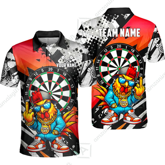 Custom Darts Team Jersey, Personalized Street Rebel Rooster Darts Polo Shirt For Players With Name & Team Name
