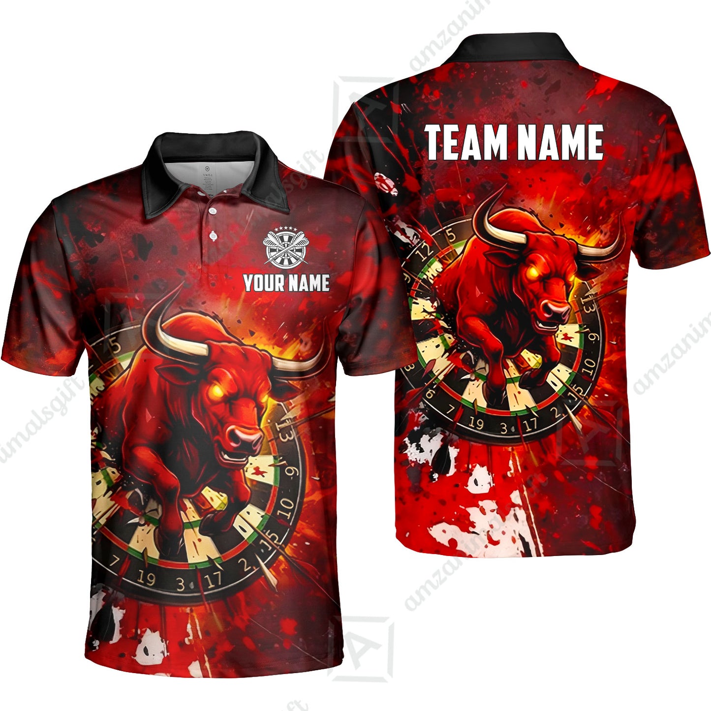 Custom Darts Team Jersey, Personalized Raging Bull Jersey Shirt For Players With Name & Team Name