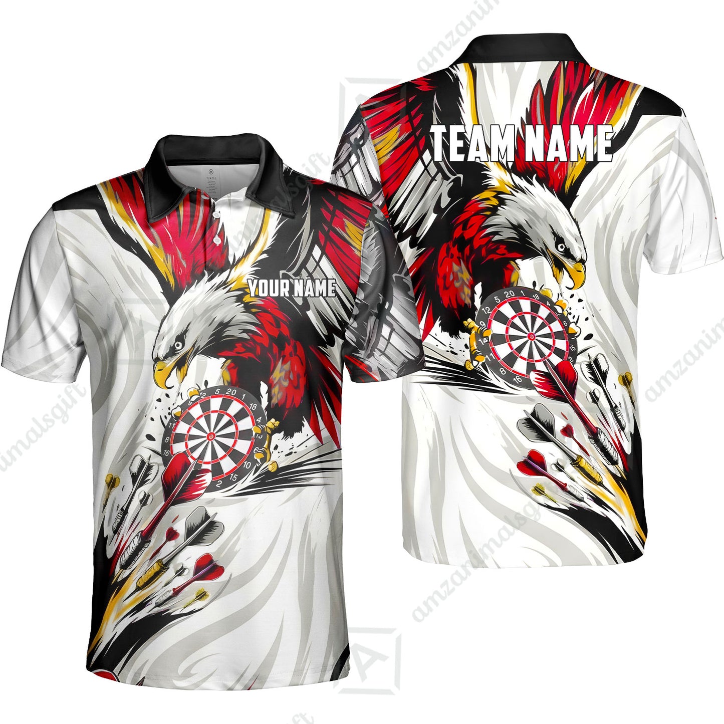 Custom Darts Team Jersey, Personalized Eagle Strike Dart Polo Shirt For Players With Name & Team Name