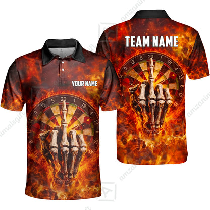 Custom Darts Team Jersey, Personalized Reaper Bullseye Dart Polo Shirt For Players With Name & Team Name