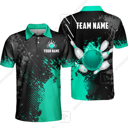 Custom Bowling Jersey Polo Shirt, Fire Ball Bowling, Custom Bowling Jersey Team Shirt For Players With Name & Team Name
