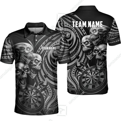 Custom Darts Team Jersey, Personalized Neon Skull Jersey Shirt For Players With Name & Team Name