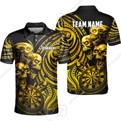 Custom Darts Team Jersey, Personalized Neon Skull Jersey Shirt For Players With Name & Team Name