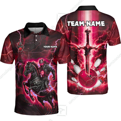 Custom Bowling Jersey Polo Shirt, Dark Knight Bowling, Custom Bowling Jersey Team Shirt For Players With Name & Team Name
