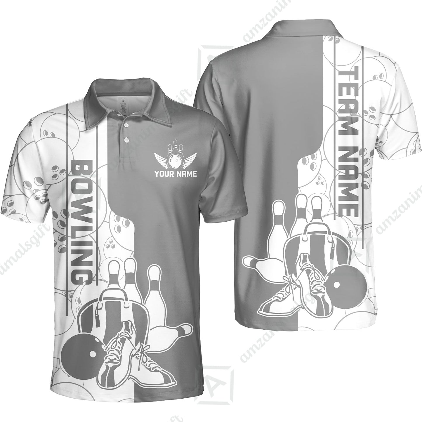 Custom Bowling Team Jersey Bowling Shoes Polo Shirts, Bowling Team Uniforms, Personalized Name And Team Name