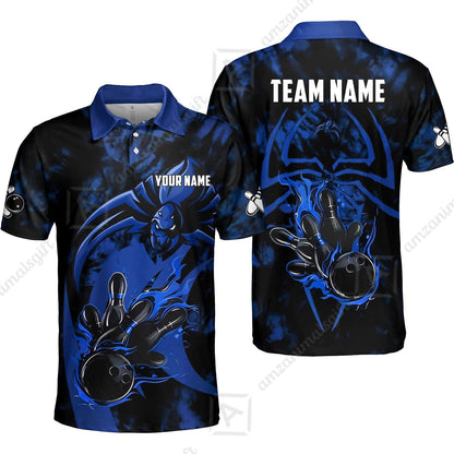 Custom Bowling Jersey Polo Shirt, Neon Venom Spider Monster, Custom Bowling Jersey Team Shirt For Players With Name and Team Name