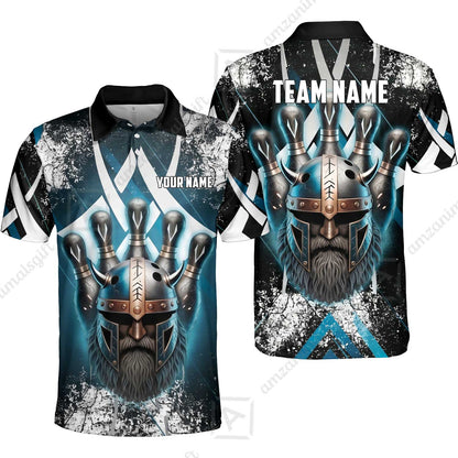 Custom Bowling Jersey Polo Shirt, Norse Warrior Bowling, Custom Bowling Jersey Team Shirt For Players With Name and Team Name