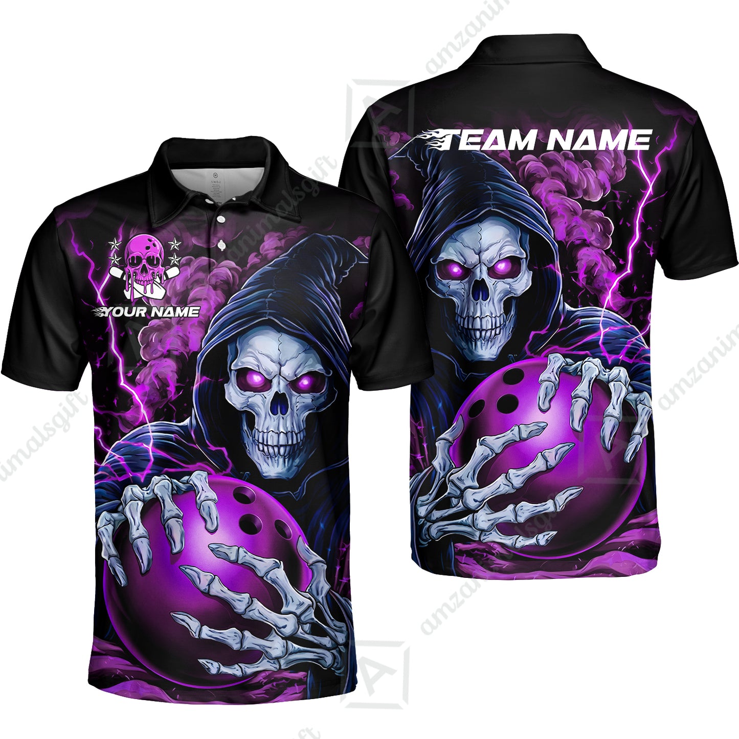 Custom Bowling Jersey Polo Shirt, The Death Hold Bowling Ball, Custom Bowling Jersey Team Shirt For Players With Name & Team Name