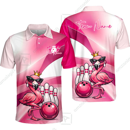 Custom Women Jersey Shirt, Pink Diva Flamingo Bowling, Custom Bowling Jersey Team Shirt For Players With Name & Team Name