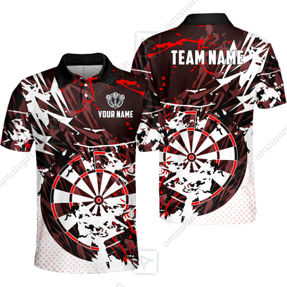 Customized Abstract Crimson Geometric Shard Darts Jersey, Personalized Name And Team Name For Dart Players
