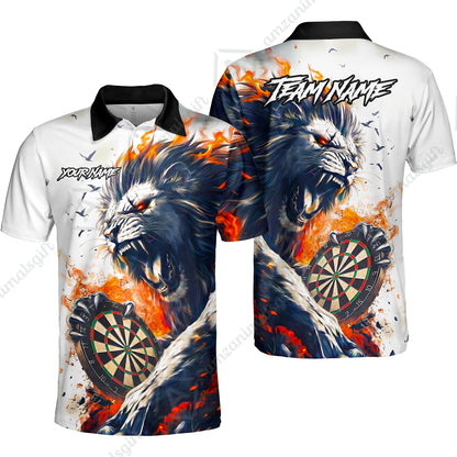 Customized Lion Fire Lava Darts Jersey, Personalized Name And Team Name For Dart Players