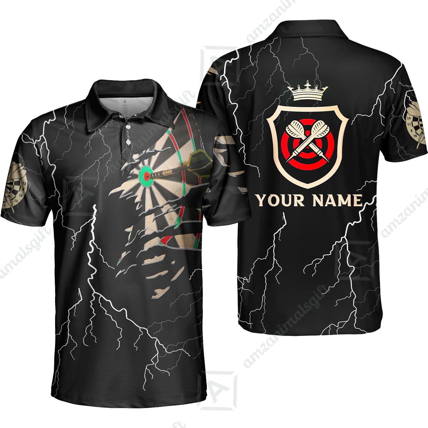 Darts Custom Name Men Polo Shirt, Darts Target Personalized Men Polo Shirt Gift For Darts Lovers, Friend, Team, Darts Player