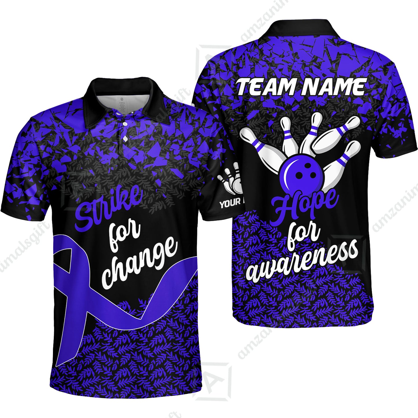 Custom Bowling Jersey Uniform Shirt, Bowling Strike For Change Team Shirt For Players With Name & Team Name