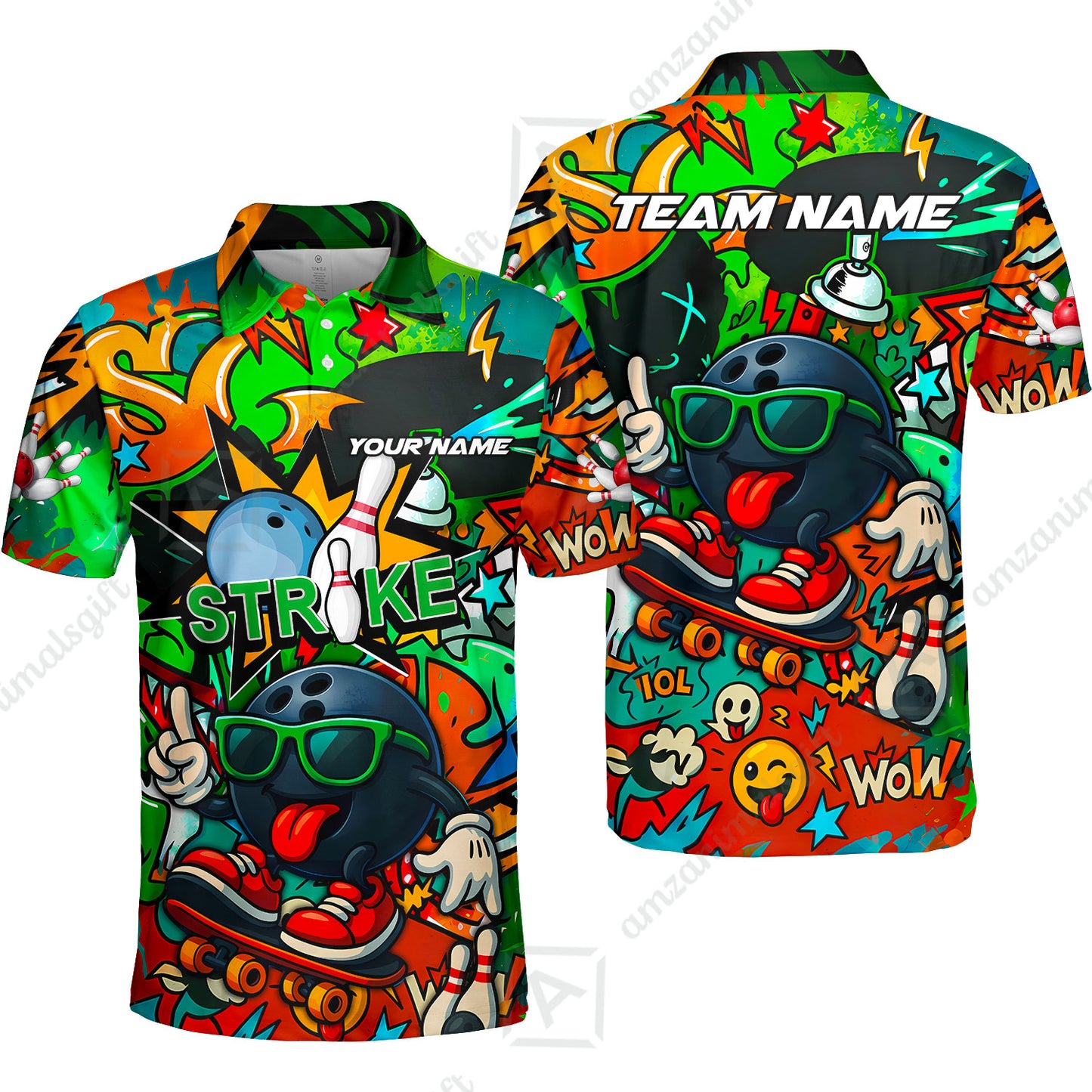 Customized Skater Bowler Bowling Jersey, Custom Name And Team Name For Bowlers