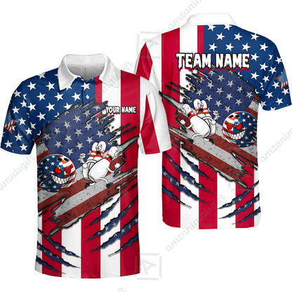 Custom Bowling Jersey Polo Shirt, Monster Strike Bowling Custom Bowling Jersey Team Shirt For Players With Name & Team Name