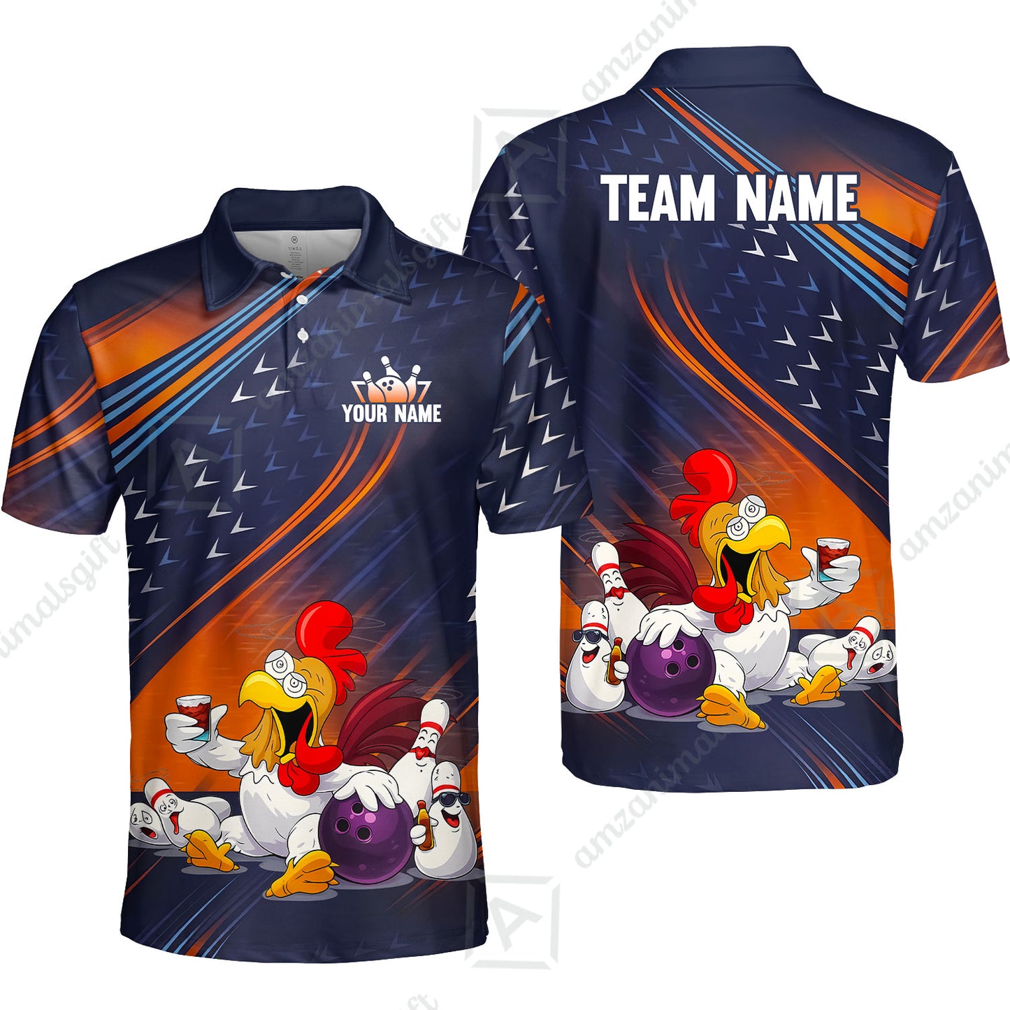 Custom Bowling League Drinking Jersey Polo Shirt, Custom Bowling League Drinking Jersey Team Shirt For Players With Name & Team Name