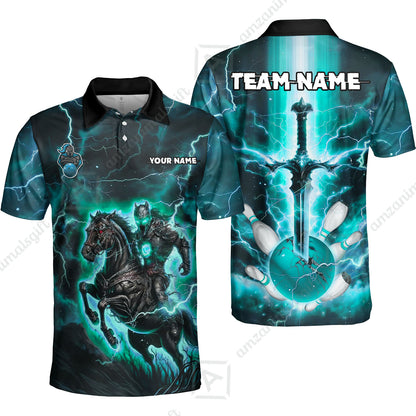 Custom Bowling Jersey Polo Shirt, Dark Knight Bowling, Custom Bowling Jersey Team Shirt For Players With Name & Team Name