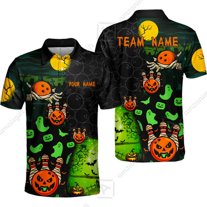 Customized Halloween Neon Ghost Bowling Jersey, Custom Name And Team Name For Bowlers