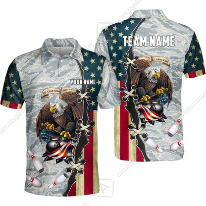 Custom Bowling Jersey Polo Shirt, All Gave Some Bowling, Personalized Name & Team Name
