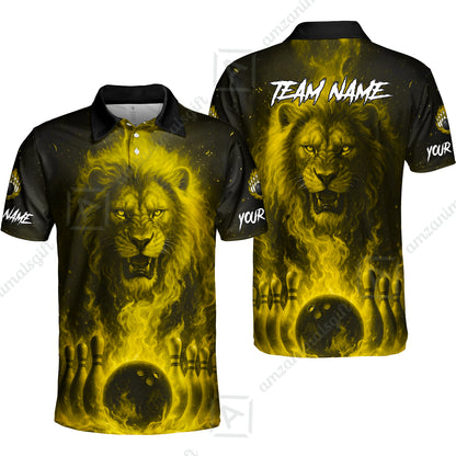 Custom Bowling Jersey Polo Shirt, Bowling Lion Of The Savannah, Custom Bowling Jersey Team Shirt For Players With Name & Team Name