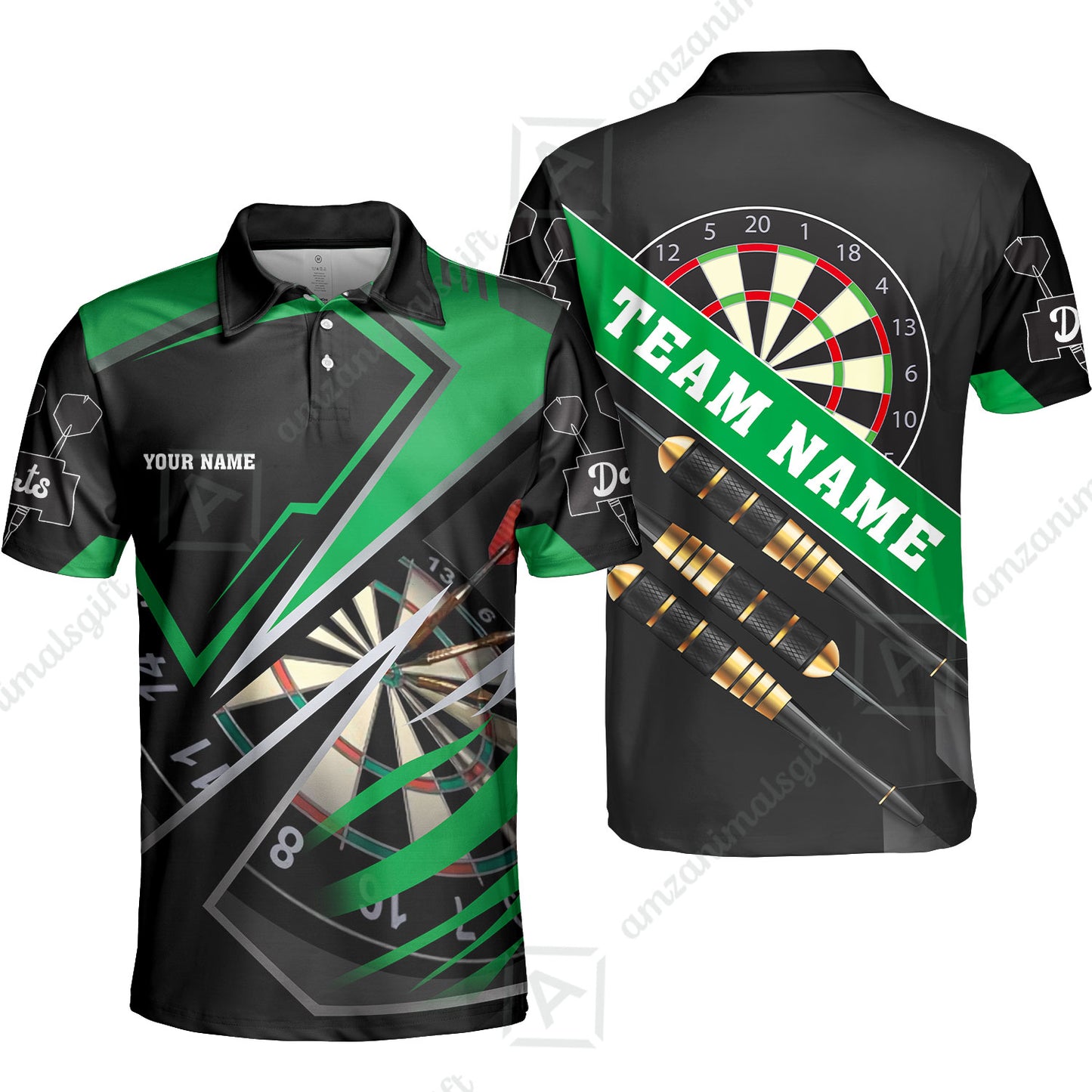 Personalized Darts Men Polo Shirt - Custom Name & Team Name Darts Polo Shirt
