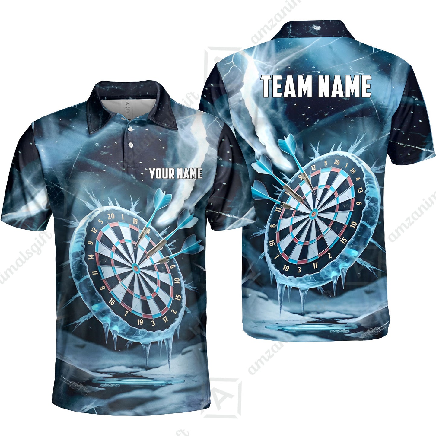 Custom Darts Team Jersey, Personalized Ice Strike Darts Polo Shirt For Players With Name & Team Name