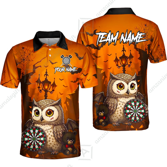 Custom Dart Jersey Team Shirt For Players, Owl In Halloween, Personalize Name and Team Name