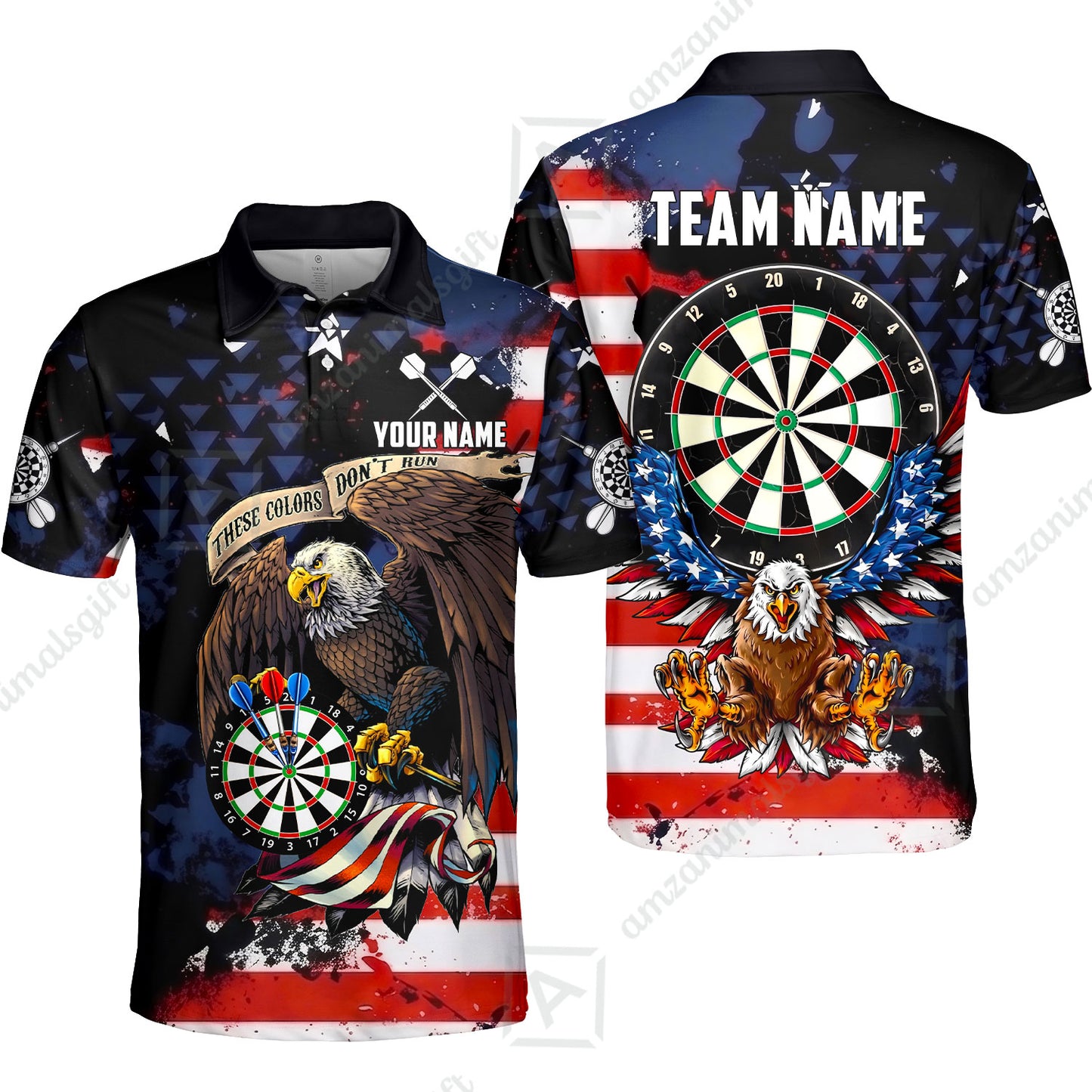 Customized Americana Eagle These Colors Don't Run Darts Jersey, Personalized Name And Team Name For Dart Players