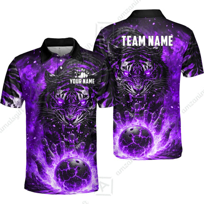 Custom Bowling Jersey Polo Shirt, Cursed Phantom Tiger, Custom Bowling Jersey Team Shirt For Players With Name & Team Name