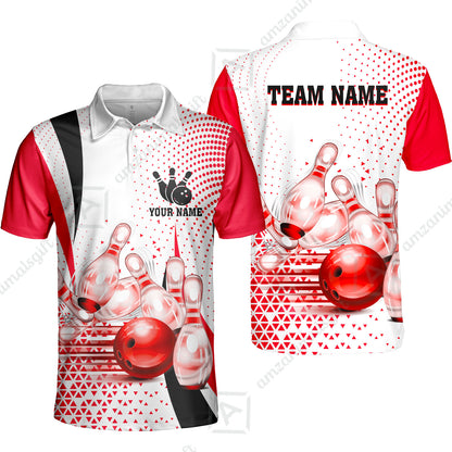 Custom Bowling Polo Shirt - Bowling Jerseys Team, Bowling uniforms, Custom Bowling Shirts With Personalized Name And Team Name - Gifts for Bowlers