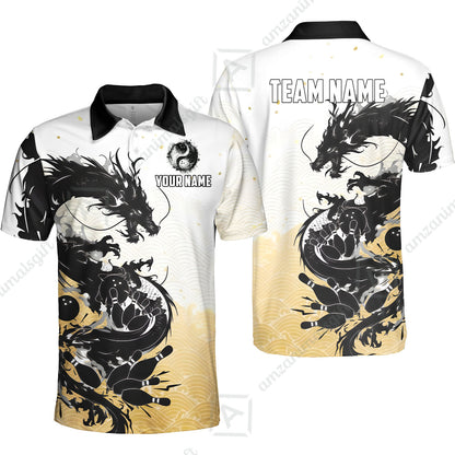 Custom Sumie Dragon Bowling Jersey Polo Shirt, Custom Sumie Dragon Bowling Jersey Team Shirt For Players With Name & Team Name