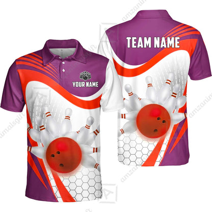 Custom Bowling Jersey Polo Shirt, Geometric Streamline & Fresh Mint, Custom Bowling Jersey Team Shirt For Players With Name & Team Name