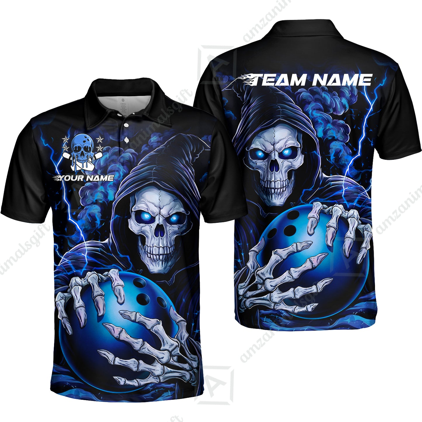 Custom Bowling Jersey Polo Shirt, The Death Hold Bowling Ball, Custom Bowling Jersey Team Shirt For Players With Name & Team Name