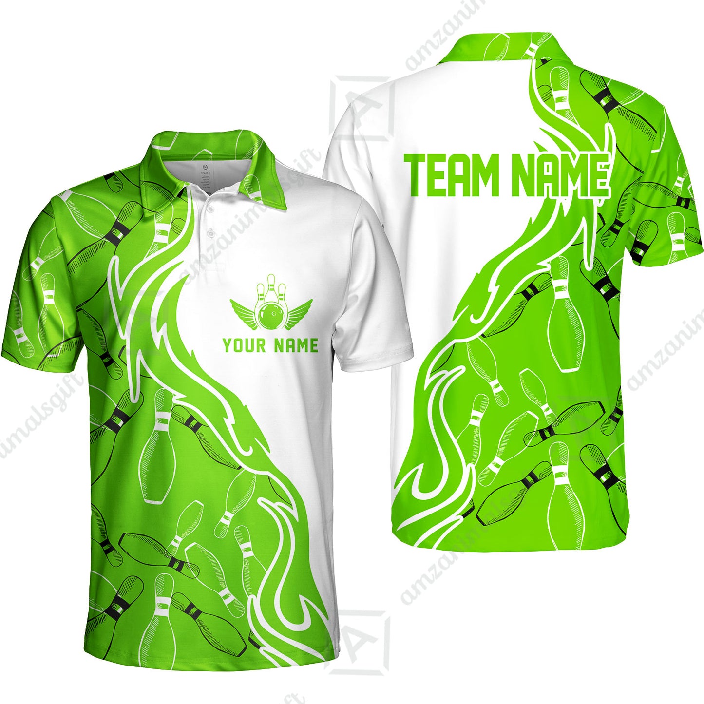 Bowling Custom Women Polo Shirt - Custom Bowling Team Jersey,  Bowling uniforms Ball & Pins Personalized Bowling Name And Team Name