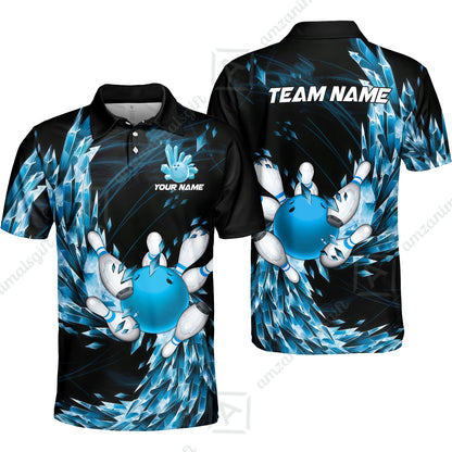 Custom Bowling Jersey Polo Shirt, Crystal Explosion Bowling Custom Bowling Jersey Team Shirt For Players With Name & Team Name