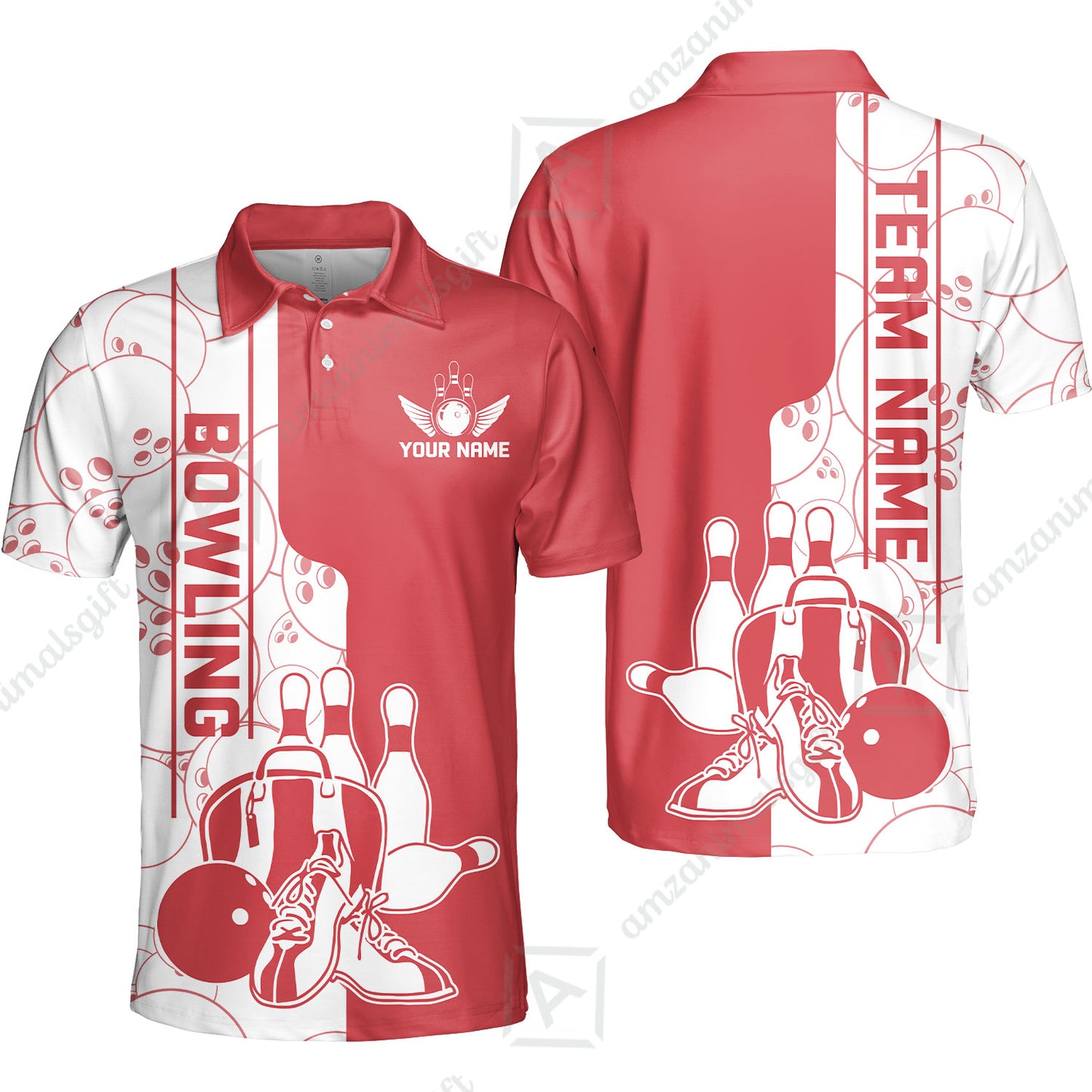 Custom Bowling Team Jersey Bowling Shoes Polo Shirts, Bowling Team Uniforms, Personalized Name And Team Name